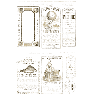 Sheet of miscellaneous labels 02 - New Sample Book of Cut and Gummed Druggists' Labels - 1874