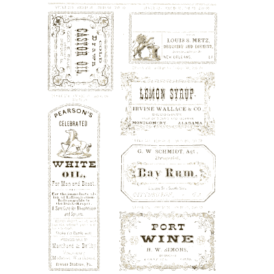 Sheet of miscellaneous labels 08 - New Sample Book of Cut and Gummed Druggists' Labels - 1874