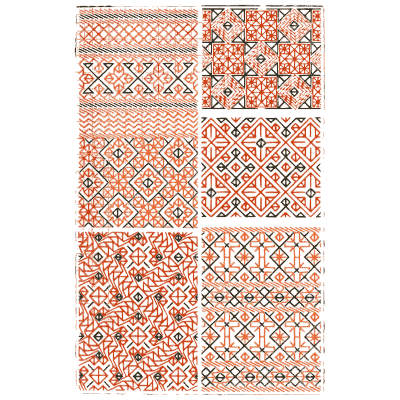 Diamond pattern plate in red and black