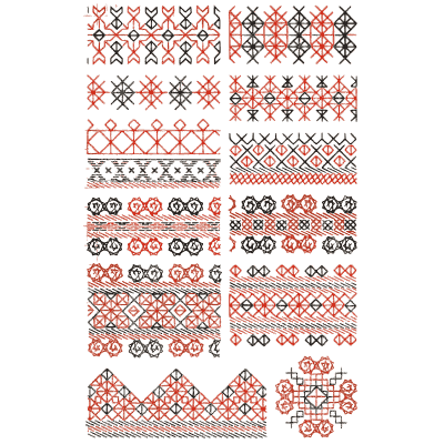 Row sampler plate in red 01