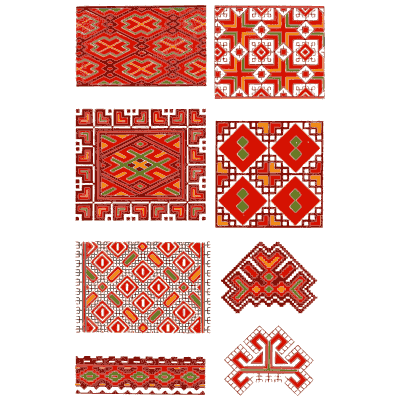 Bold motif plate in red
