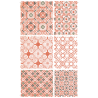 Grid sampler plate in red 02