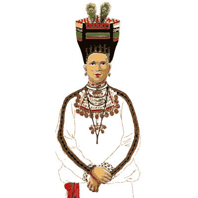 Woman in folk costume plate 01 - Trachten und Muster der Mordvinen - 1896