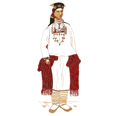 Woman in folk costume plate 02 - Trachten und Muster der Mordvinen - 1896