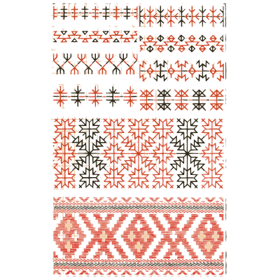 Row sampler plate in red 02
