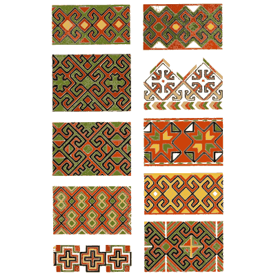 Panel sampler plate in green and red 01