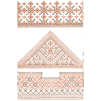 Triangular sampler plate in red