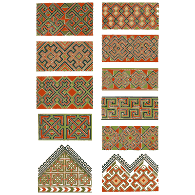 Panel sampler plate in green and red 02