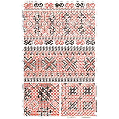 Row sampler plate in red 03