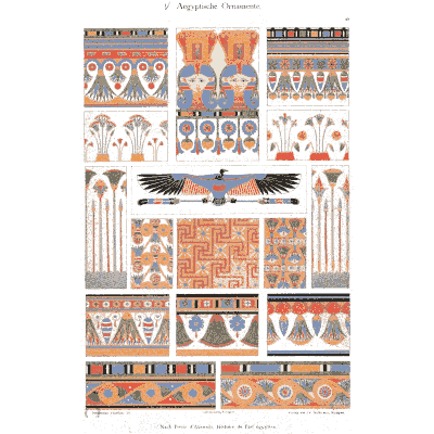 Egyptian ornament bands - Dekorative Vorbilder, Volume 4 - 1892