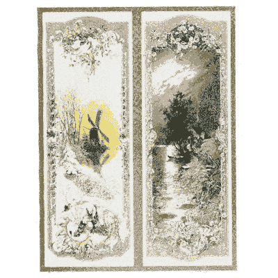 Windmill and lake panels - Dekorative Vorbilder, Volume 4 - 1892