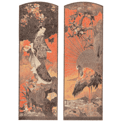 Panels with a red sunburst - Dekorative Vorbilder, Volume 4 - 1892