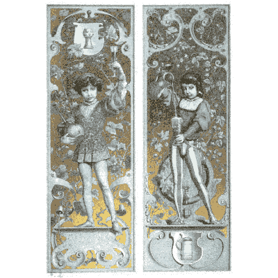 Panels with costumed figures - Dekorative Vorbilder, Volume 4 - 1892