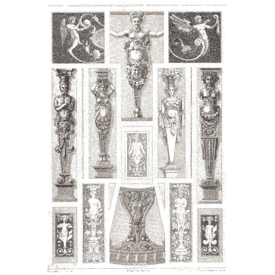 Pilaster ornament designs - Dekorative Vorbilder, Volume 4 - 1892