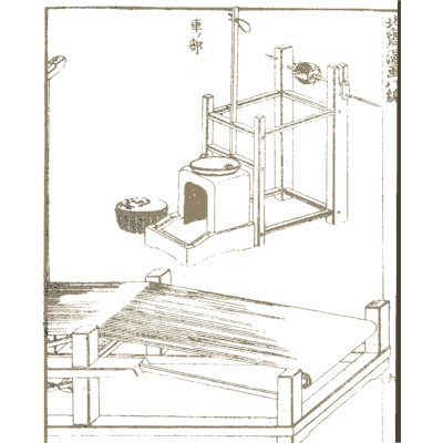 Weaving frame - Hokusai Manga, Volume 8 - 1868