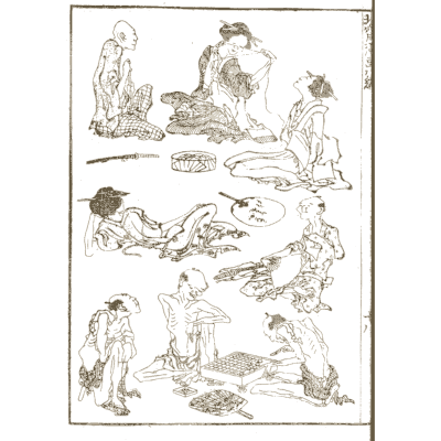 Figures at leisure - Hokusai Manga, Volume 8 - 1868