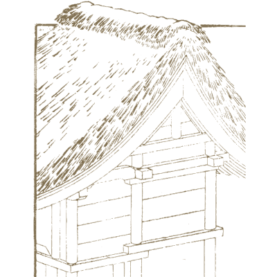 Thatched roof building - Hokusai Manga, Volume 8 - 1868