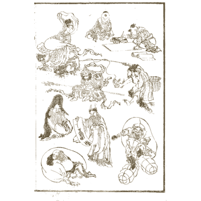 Figures and deities 01 - Hokusai Manga, Volume 1 - 1868