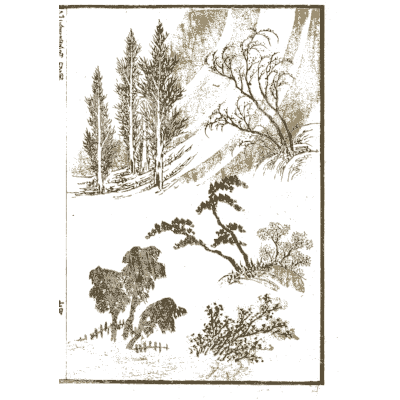Tree studies - Hokusai Manga, Volume 1 - 1868