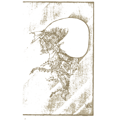 Figure beneath a full moon - Hokusai Manga, Volume 3 - 1868
