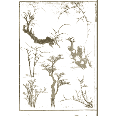 Bare trees and branches - Hokusai Manga, Volume 4 - 1868