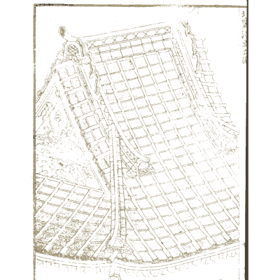 Tiled temple roof - Hokusai Manga, Volume 5 - 1868