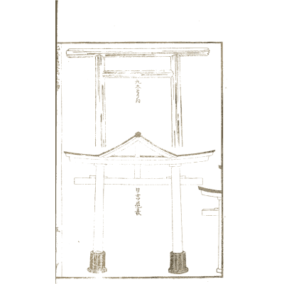 Torii gates in perspective - Hokusai Manga, Volume 5 - 1868
