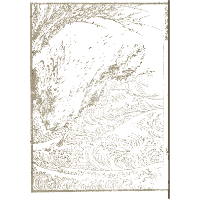 Faint waterfall and cliff - Hokusai Manga, Volume 5 - 1868