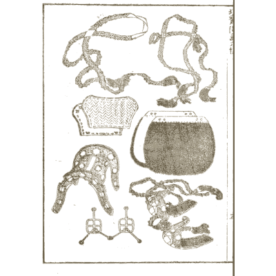 Horse harness and tack - Hokusai Manga, Volume 6 - 1868