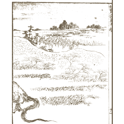 Plain with a distant forest - Hokusai Manga, Volume 9 - 1868