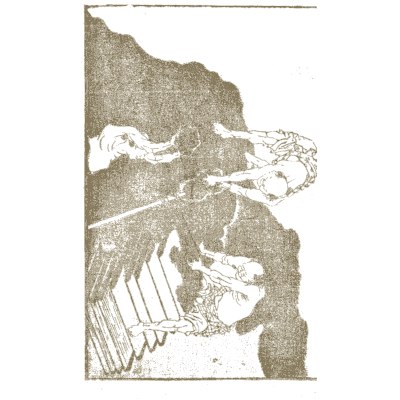 Dark cave with a figure - Hokusai Manga, Volume 9 - 1868