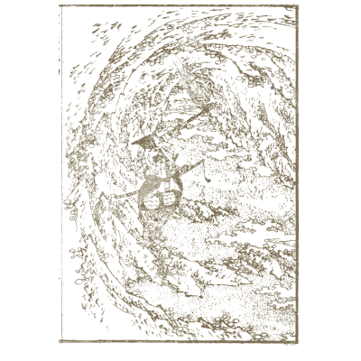 Figure caught in a whirlwind - Hokusai Manga, Volume 9 - 1868