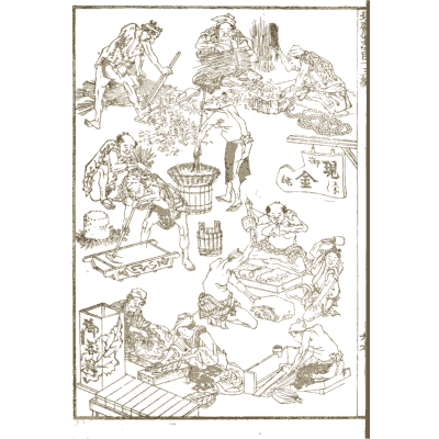Villagers at work and play - Hokusai Manga, Volume 13 - 1868