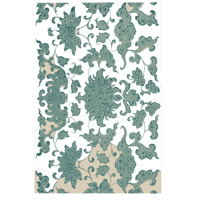Peony scroll repeat in green - Examples of Chinese Ornament - 1867