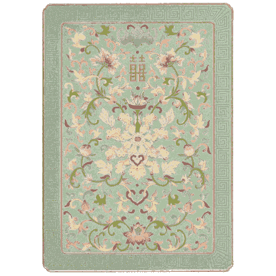 Green floral panel - Examples of Chinese Ornament - 1867