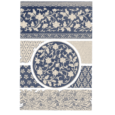 Blue and white lotus roundel - Examples of Chinese Ornament - 1867