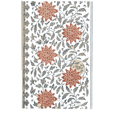 Red flower scroll on white - Examples of Chinese Ornament - 1867