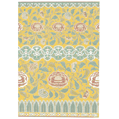 Yellow floral bands - Examples of Chinese Ornament - 1867