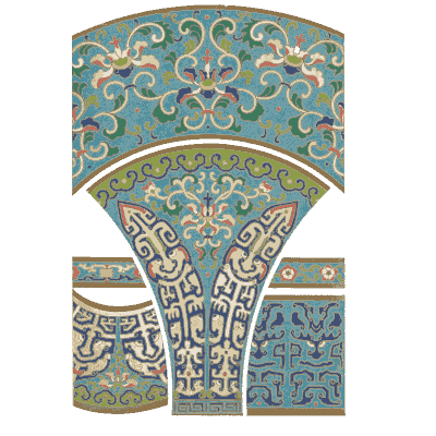 Fan panel with cloud scrolls - Examples of Chinese Ornament - 1867