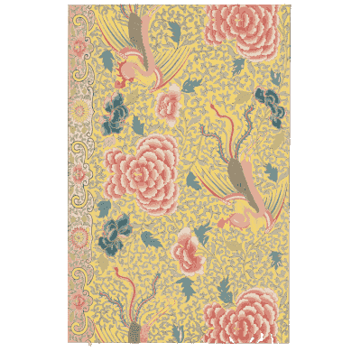 Peonies and birds on yellow - Examples of Chinese Ornament - 1867