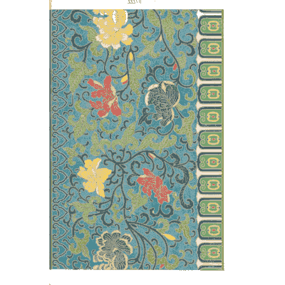 Blue scroll panel with bead border - Examples of Chinese Ornament - 1867