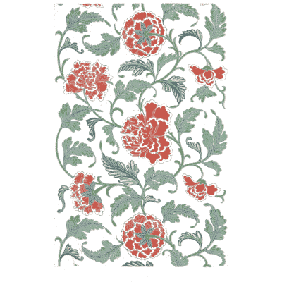Red peony scroll - Examples of Chinese Ornament - 1867
