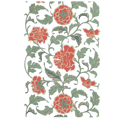 Peony scroll on white - Examples of Chinese Ornament - 1867