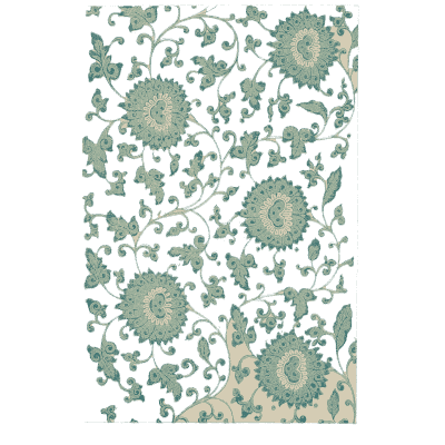 Teal lotus scroll 01 - Examples of Chinese Ornament - 1867