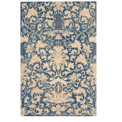 Lotus scroll ground in blue - Examples of Chinese Ornament - 1867
