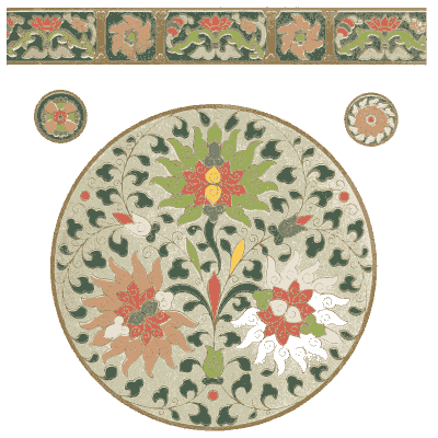 Leaf and flower roundel - Examples of Chinese Ornament - 1867