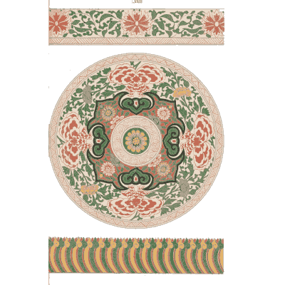 Floral medallion and bands - Examples of Chinese Ornament - 1867