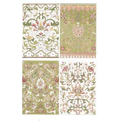 Four brocade panels - Examples of Chinese Ornament - 1867