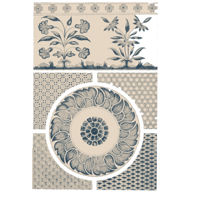 Rosette roundel with pattern bands - Examples of Chinese Ornament - 1867