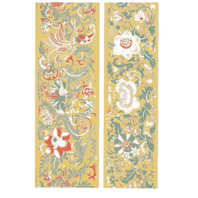 Two yellow brocade strips - Examples of Chinese Ornament - 1867